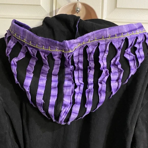 Rising International 100% Cotton Razor Hoodie. Purple tie dye front and full zip - Picture 5 of 9